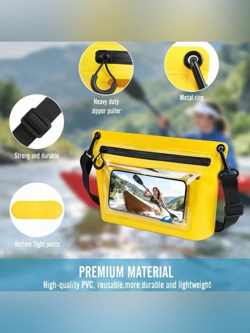 New Waterproof Yellow Tablet & Phone Dry Pouch